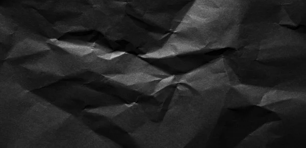 Abstrato Preto Crumpled Papel Textura Fundo — Fotografia de Stock