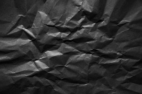 Abstract Black Crumpled Paper Texture Background — Stock Photo, Image