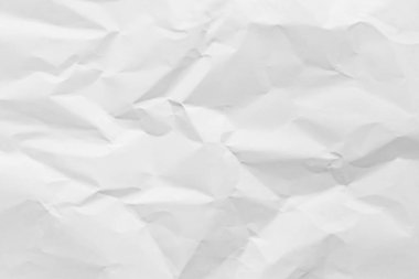 White paper wrinkled texture abstract background.