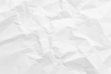White paper wrinkled texture abstract background.