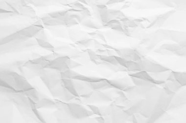 White paper wrinkled texture abstract background.