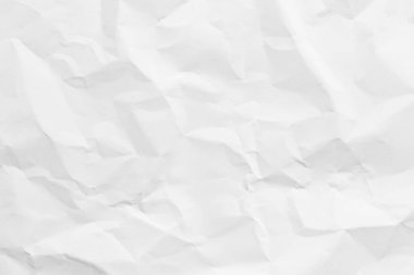White paper wrinkled texture abstract background.