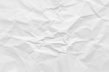 White paper wrinkled texture abstract background.