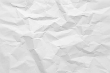 White paper wrinkled texture abstract background.