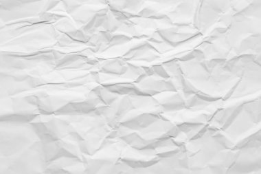 White paper wrinkled texture abstract background.
