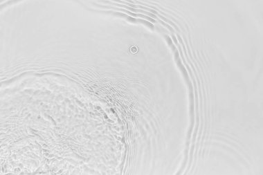 Waves on transparent water surface, gray abstract background.