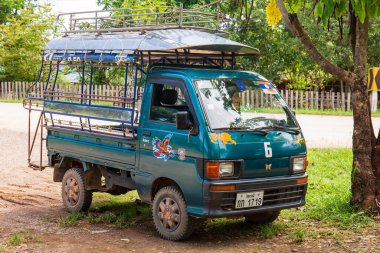 Buses in the city of Chanakham, Laos, June 5, 2022.