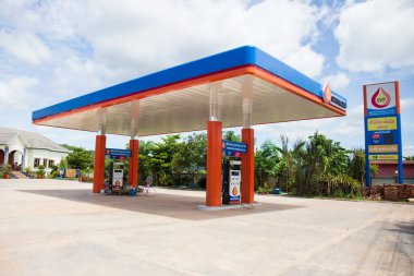 Car gas station in Laos, June 5, 2022.