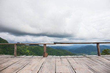 Bamboo flooring with natural mountain views.