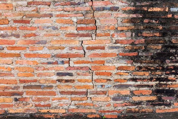 Old broken wall background with bricks.