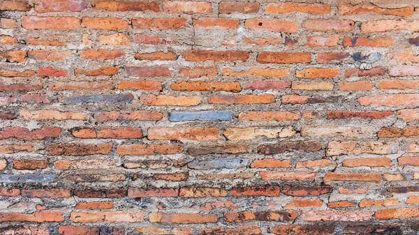 Old broken wall background with bricks.