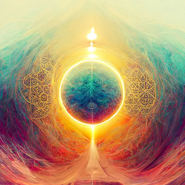 Ruhanilik, din, güç rengi soyut arka plan vektörü illüstrasyonunu kavra. Midney Journey Al ile üretilen klasik tarz sanat tasarımı.