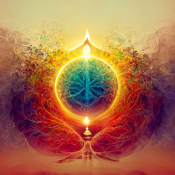Concept Geloof Spiritualiteit Religie Kracht Kleurrijke Abstracte Achtergrond Vector Illustratie — Stockfoto