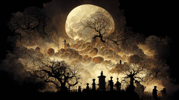 Konzept Halloween Bunten Abstrakten Hintergrund Vektor Illustration Vintage Stil Art — Stockfoto