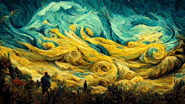 MidJourney Al ile üretilen kavramsal dalga bulutu tarzı klasik arka plan soyut vektör illüstrasyon sanat tasarımı.