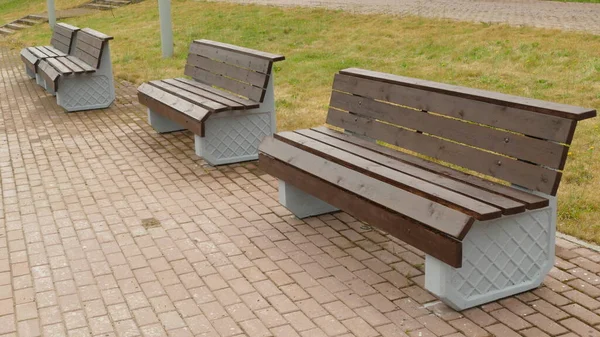 Benches Relaxing People Park — Stock Photo, Image