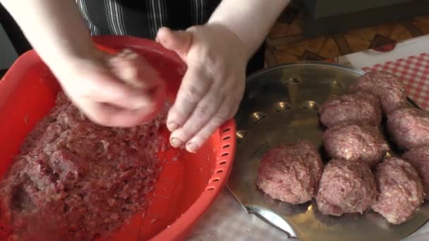 Bucătarul Face Bucătari Carne Tocată — Videoclip de stoc