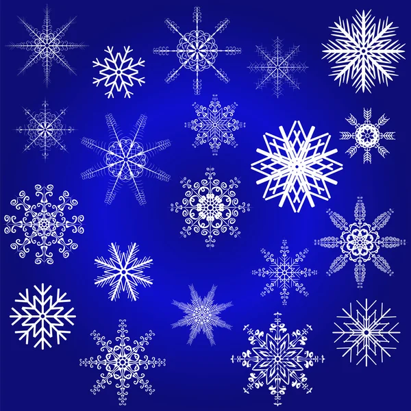 Decorative snowflake winter set — Stock Vector