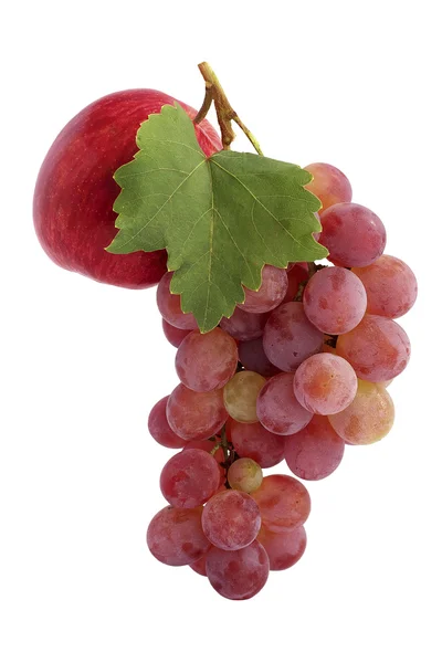 Red apple and grapes — Stock Photo, Image