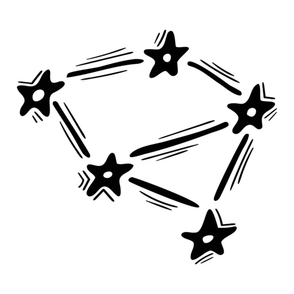 手绘星座 天文学 神奇的元素 神秘主义 神秘主义 巫术的象征 矢量说明 — 图库矢量图片