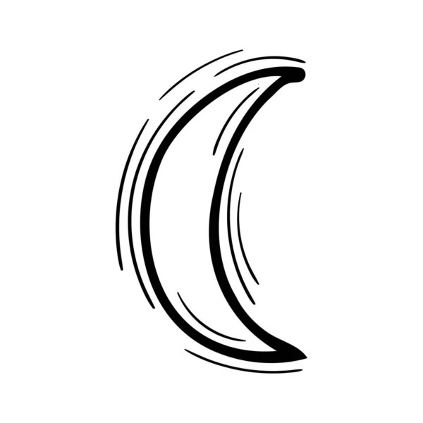 手描きの月 占星術のシンボル 魔法のサインだ クレセントムーン人形 ベクターイラスト — ストックベクタ