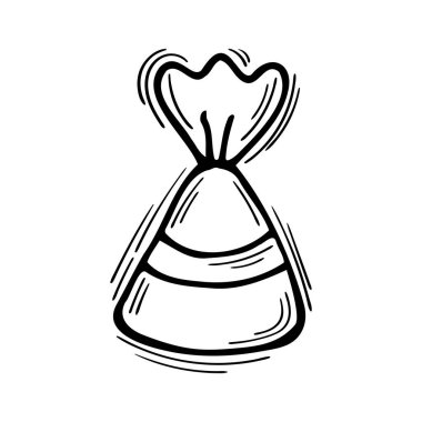 Elle çizilmiş şeker. Tatlılar ikonu. Karalama. Eskiz stili. Vektör illüstrasyonu