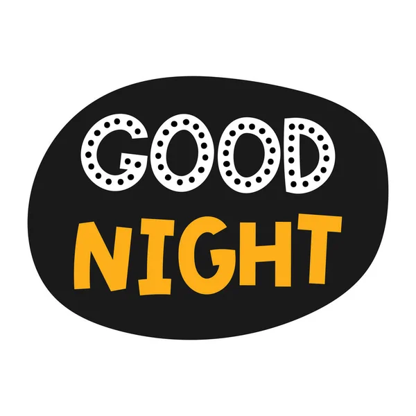 Good Night Hand Drawn Lettering Cute Phrase Design Poster Banner — Stock Vector