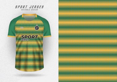 Spor forması, forma, koşu tişörtü, sarı çizgiler için arka plan modeli.