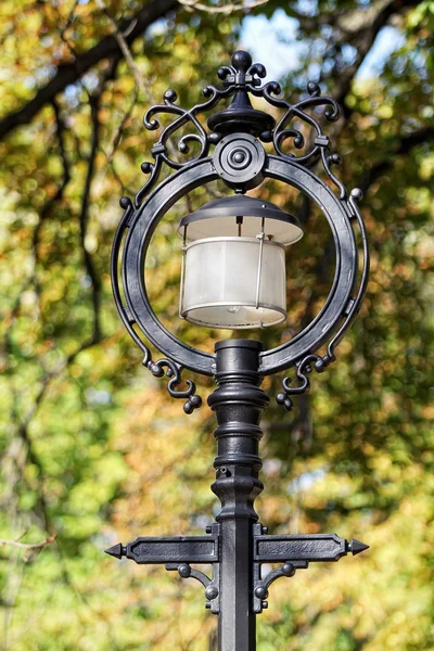 Lâmpada de rua velha na natureza — Fotografia de Stock