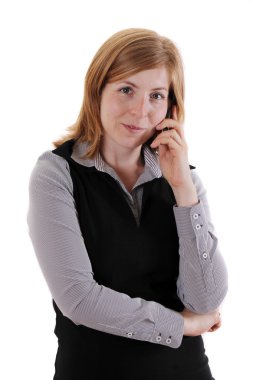 Woman is calling clipart