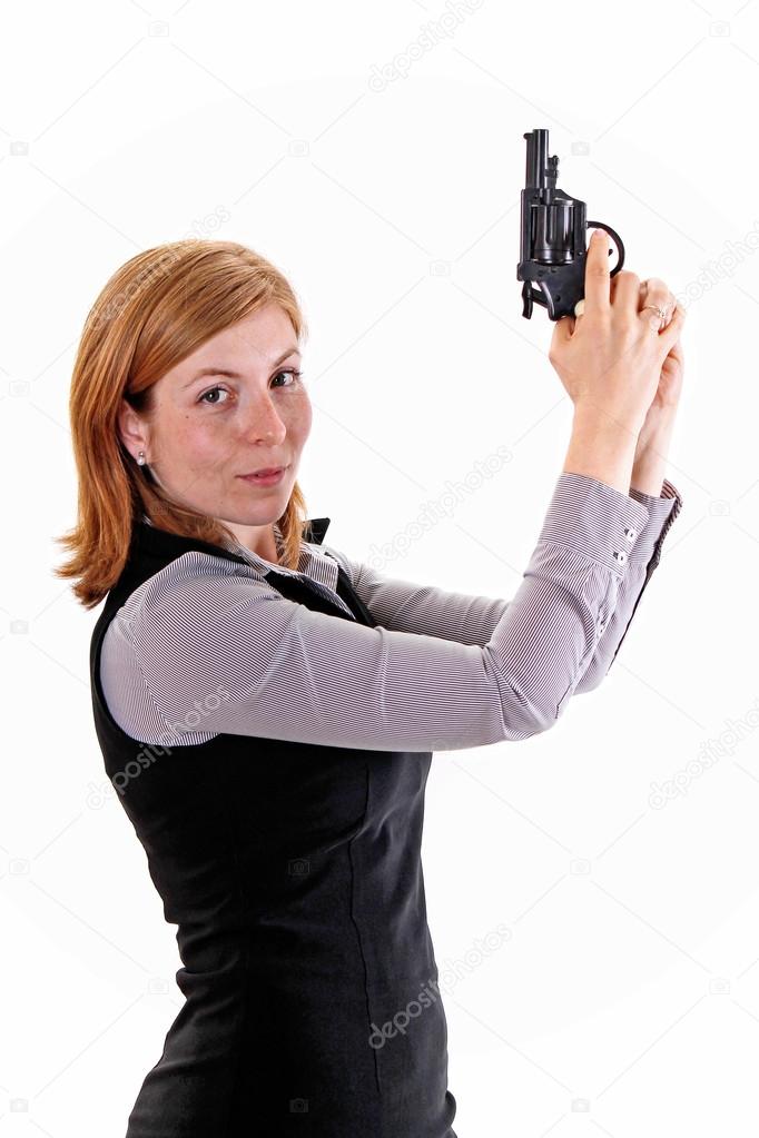 Shot of a sexy military woman posing with guns