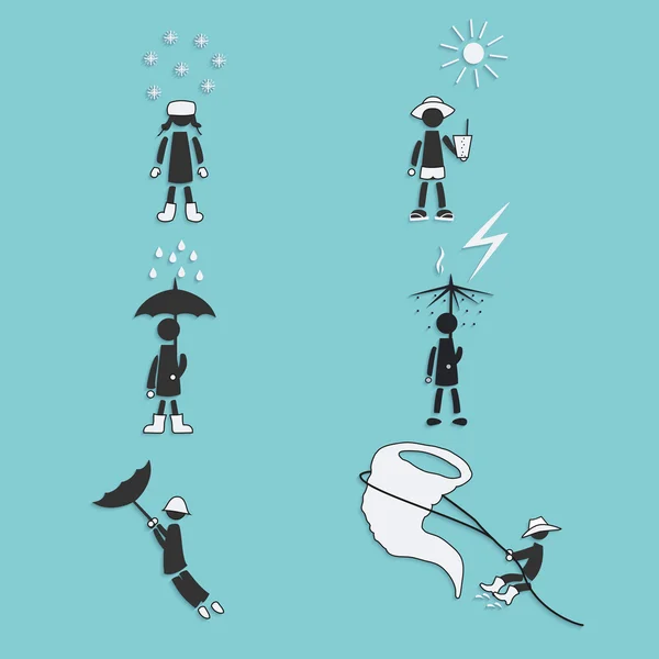 Hava simgeleri ayarlandı. vektör illüstrasyonu