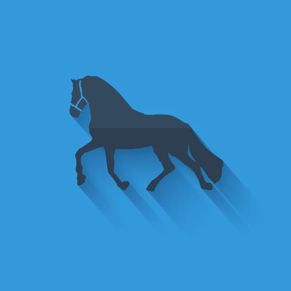 Λειτουργίας μπλε άλογο σε επίπεδη σχεδίαση — 图库照片