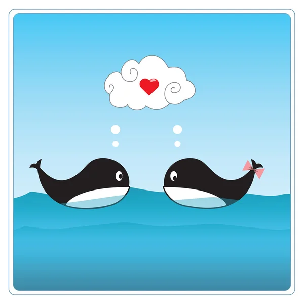 Niedliche Wale verliebt. — Stockfoto