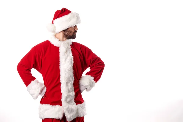 Santa Claus Making Gestures White Background — Stock Photo, Image