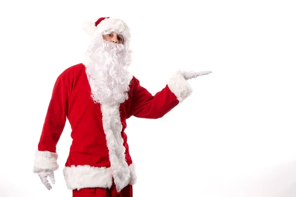 Santa Claus Making Gestures White Background Royalty Free Stock Photos