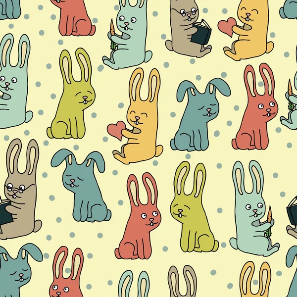 Patrón de conejos de dibujos animados — Vector de stock