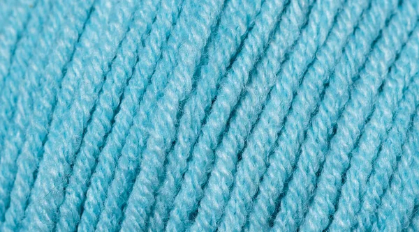 Tekstuuri Sininen Puuvillalanka Akryyli Sekoitettu Lanka Lähikuva Kevät Kesä Neulonta — kuvapankkivalokuva