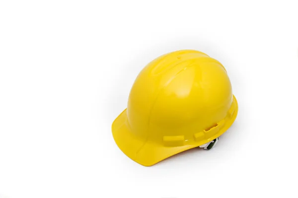 孤立的白色衬底上的黄色安全帽 — 图库照片