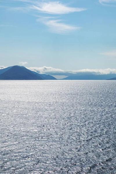 Vista Panorâmica Azul Mar Jónico Ilha Lefkada Grécia Dia Brilhante — Fotografia de Stock