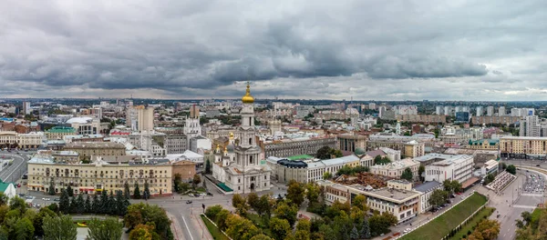 City Aerial Panorama Autumn Dormition Cathedral Konstytutsii Pavlivska Squares Streets — Stock Photo, Image