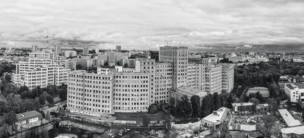 Black White City Aerial Panorama View Freedom Square Park Derzhprom — Stock Photo, Image