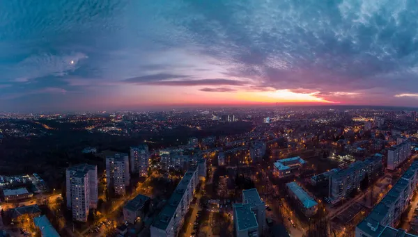 Kharkiv Şehrinde Hava Batımı Manzaralı Manzara Pavlove Direği Yerleşim Bölgelerinin — Stok fotoğraf