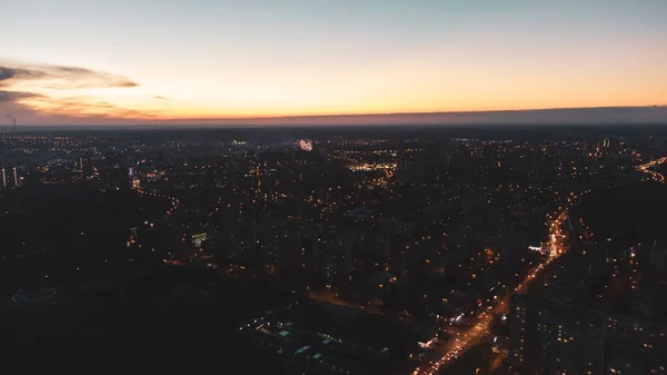 Vue Aérienne Kharkiv Centre Ville Pavillon Avec Veilleuses Dans Les — Photo