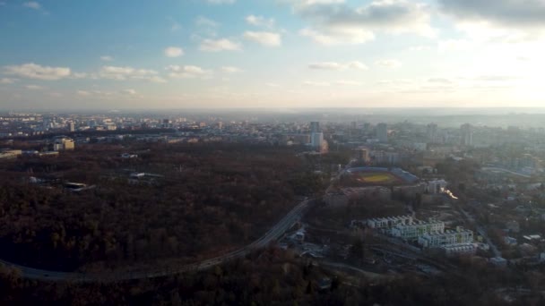 Aerial Panorama Right Left Footage Kharkiv City Center Park Maxim — Stock Video