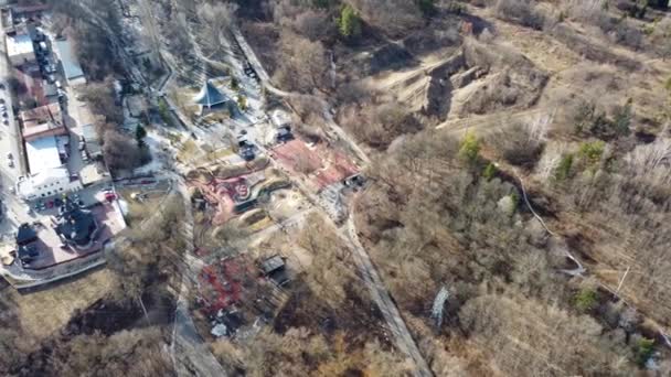 Letecký Pohled Dolů Pohled Charkov Centrum Města Populární Rekreační Park — Stock video