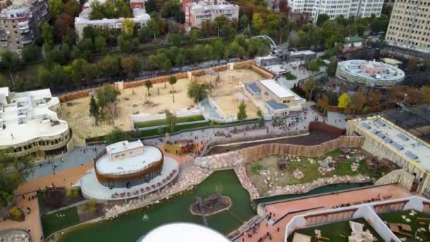 Vista Aérea Moderno Jardim Zoológico Kharkiv Derzhprom Karazin National University — Vídeo de Stock