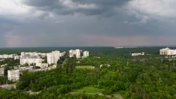 Widok Lotu Ptaka Zielony Charków Centrum Miasta Ogród Botaniczny Biegun — Wideo stockowe