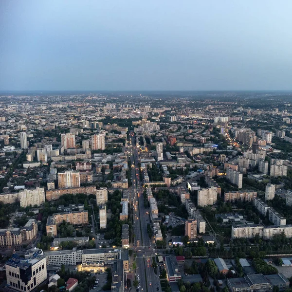Vista Aérea Centro Cidade Kharkiv Avenida Nauky Pavlove Polo Área — Fotografia de Stock