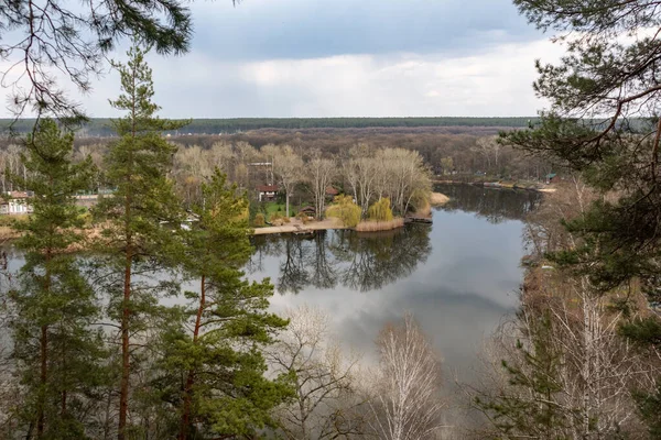Spring View River Recreation Area Mirror Water Cossack Mountain Korobovy — Stockfoto